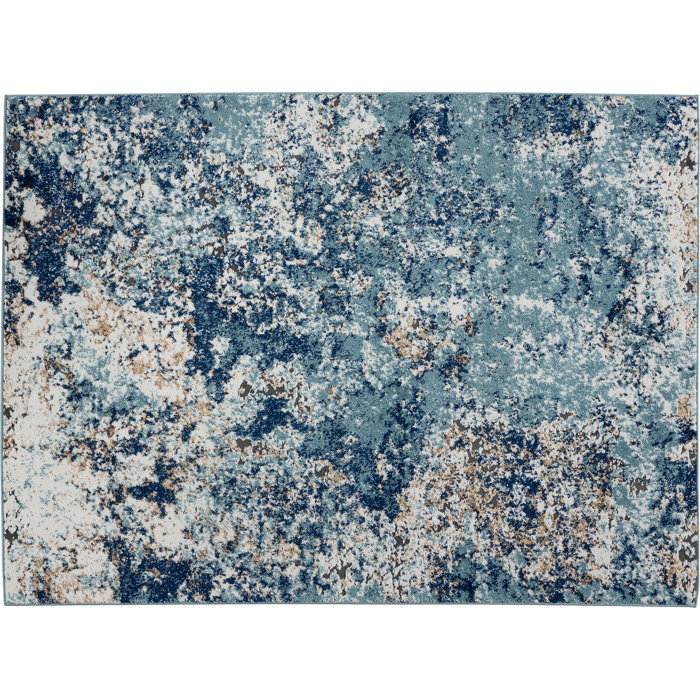 17 Stories Thorold Abstract Blue/Ivory Area Rug & Reviews Wayfair